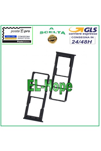 SLOT CARRIAGE COMPARTMENT NANO SIM CARD + MICRO SD SAMSUNG GALAXY A12 SM A127F BLACK