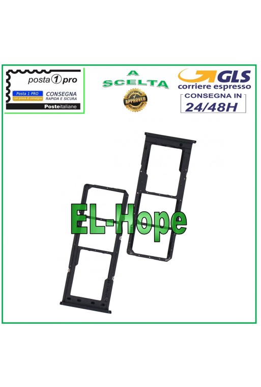 SLOT CARRIAGE COMPARTMENT NANO SIM CARD + MICRO SD SAMSUNG GALAXY A12 SM A127F BLACK