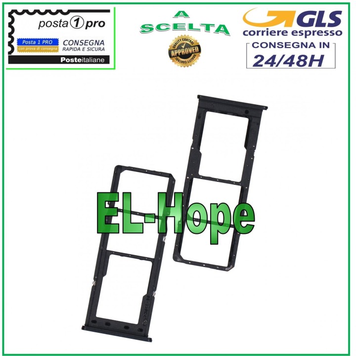 SLOT CARRIAGE COMPARTMENT NANO SIM CARD + MICRO SD SAMSUNG GALAXY A12 SM A127F BLACK