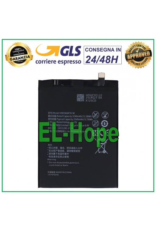 BATTERY HB356687ECW FOR HUAWEI NOVA 2 PLUS/ HONOR 9i 3340 mAh EQUAL TO ORIGINAL