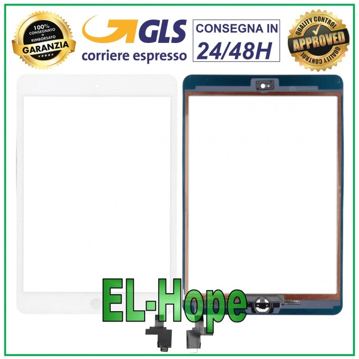 TOUCH FOR APPLE IPAD MINI 2 WIFI 3G A1489 A1490 A1491 WHITE GLASS + HOME BUTTON