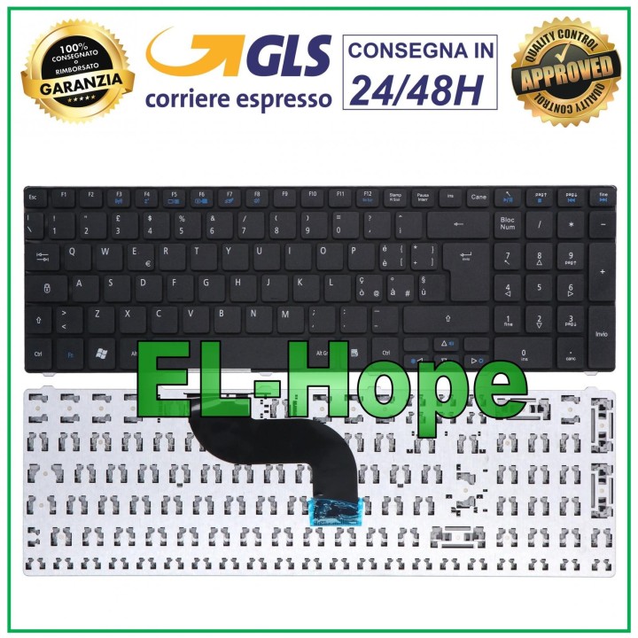 ITALIAN KEYBOARD FOR ACER ASPIRE 5349 5410 5534 5536 5538 5542 BLACK NOTEBOOK