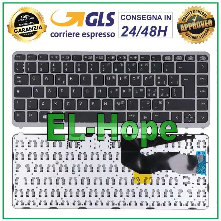 ITALIAN KEYBOARD FOR HP 745 G2 / 750 G1 G2 / 755 G2 / ZBOOK 14 FRAME SILVER