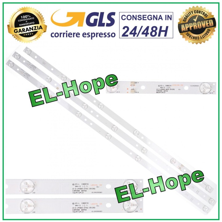 KIT 3 LED STRIP BARS FOR TV 39 AKAI AGS45262 AGS45447 LC390TA2A LED313 LED314