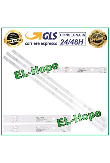 COMPLETE KIT 3 LED STRIP BARS FOR TV 39 TCL LED39C310B