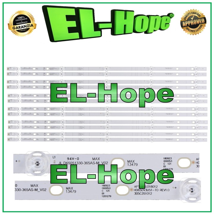 KIT 12 BARS 5 LED TV 65 HISENSE JL.D65051330-365AS-M_V02 3B5CZ61012 L610mm