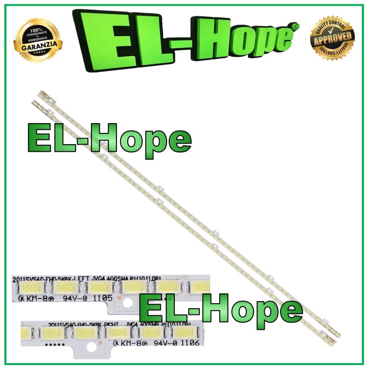 KIT OF 2 62 LED STRIP BARS FOR TV 40 SAMSUNG 2011SVS40-FHD-5K6K-L/R T400HW04