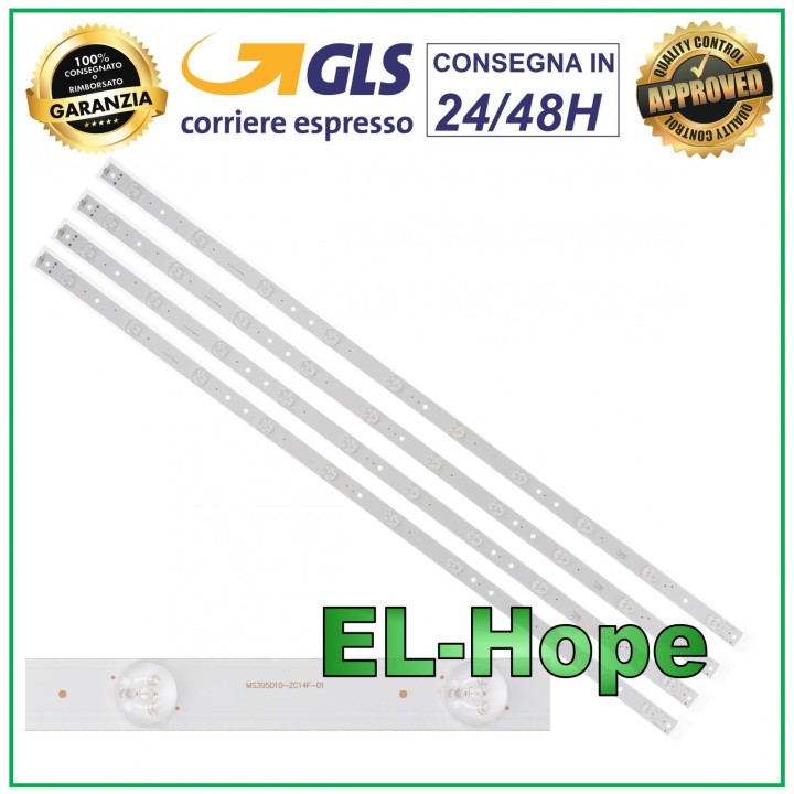 KIT OF 4 10 LED STRIP BARS FOR TV TCL MS395D10-ZC14F-01 303MS395031 F40B3803