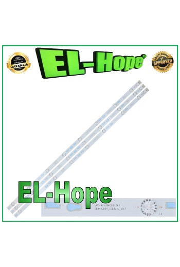 KIT 3 BARS 8 LEDs FOR TV 40 TCL 4C-LB400T-YH6 OEM40LB04_LED3030_V0.7