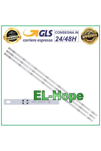 KIT OF 3 8 LED STRIP BARS FOR LG 43 TV AGF79078002 / AGF79099701 / AGF79103401 