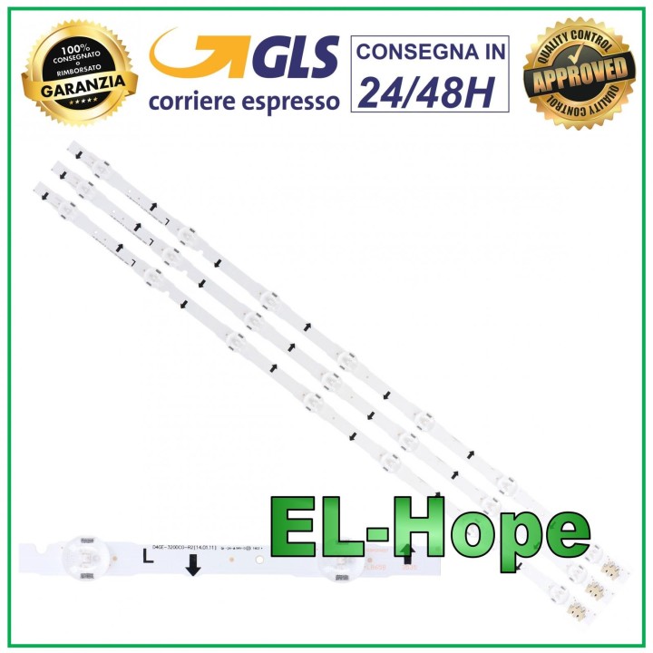KIT 3 LED STRIP BARS FOR TV 32 SAMSUNG ES-154 LM41-00041L LM41-00099M SS3214