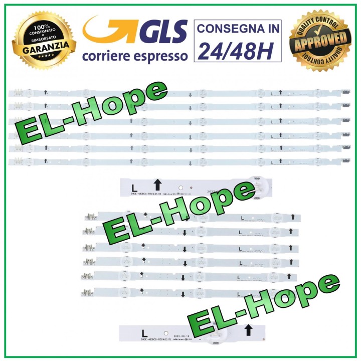 KIT 12 LED STRIP BARS FOR SAMSUNG TV D4GE-480DCA-R3/DCB UE48H6500 UE48H6200