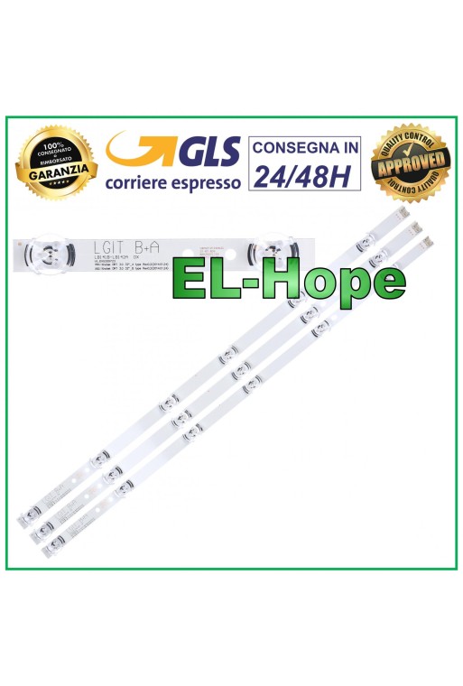 KIT 3 STRIP BARS 6 LEDs FOR TV LG 32 LGIT B+A 6916L-1841A (A) / 6916L-1842A (B) 