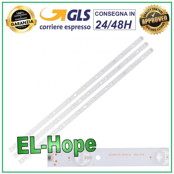 KIT OF 3 8 LED STRIP BARS FOR TV 32 TCL JL.D32081235-057AS-M H32B3803 H32B380B