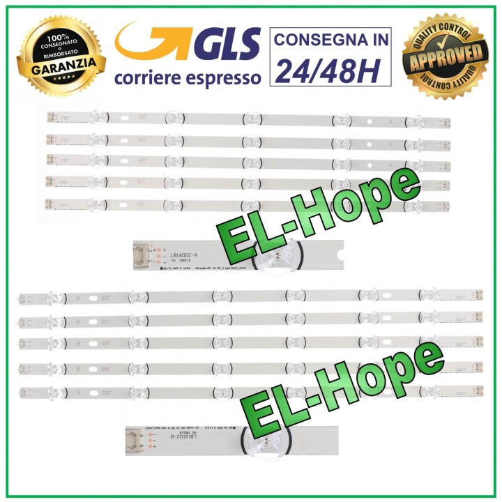 KIT 10 LED STRIP BARS FOR TV LG 55 LB160DZ-A LB161DZ-B 55LF580 55LF592 55LF56