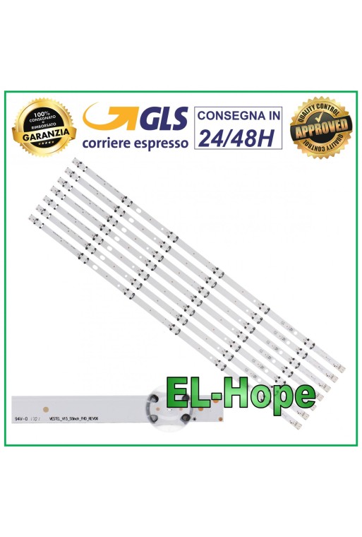 KIT 7 6 LED STRIP BARS FOR TV 55 WALKER SVV550AJ9-6LED-REV03 WP5500DLED