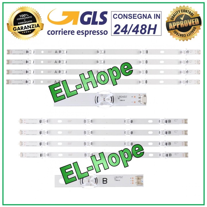 KIT 8 LED STRIP BARS FOR LG 47 TV 47LB550 / 47LB551 / 47LB552 / 47LB56