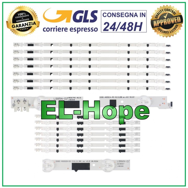 KIT 14 LED STRIP BARS FOR TV 40 SAMSUNG 2013SVS40F-L-8 / 2013SVS40F-R-5