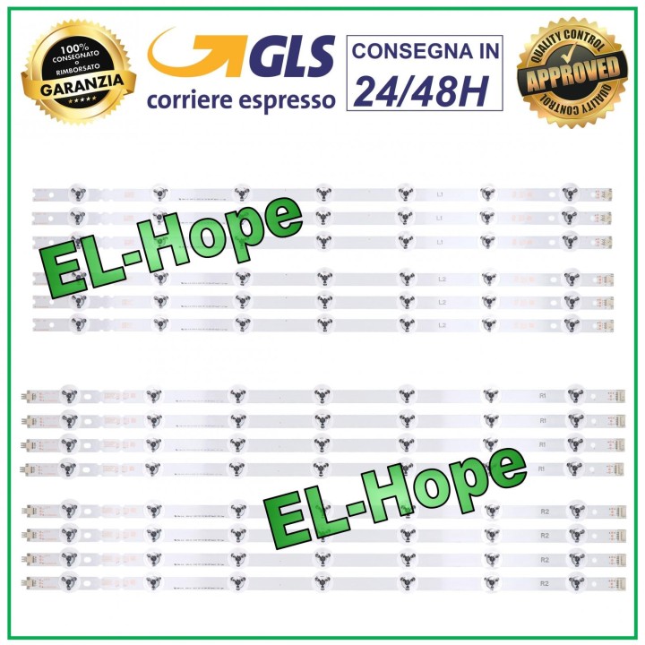 KIT 12 LED BARS FOR TV LG 55LB LC550DUH 55LB670VZAB 55LB679VZF 55LB730V 55LB670
