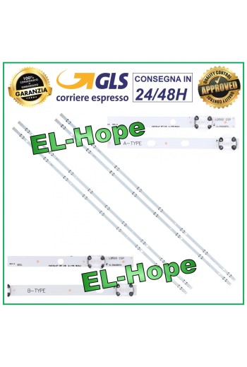 KIT 4 LED STRIP BARS FOR TV 43 HITACHI 43UK600 43HK15 43HK6 43V673DA 