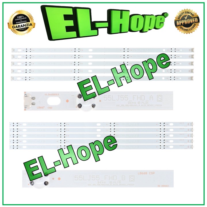 KIT 10 BARS FOR TV 55 LG 55LJ61 55LJ55 55LV34 55LV64 55UJ63 55LJ62 55UJ65