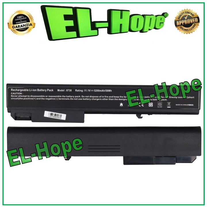 HP 8730 NOTEBOOK BATTERY 458640542 5200 mAh 11.1V 58Wh BLACK EQUAL TO ORIGINAL