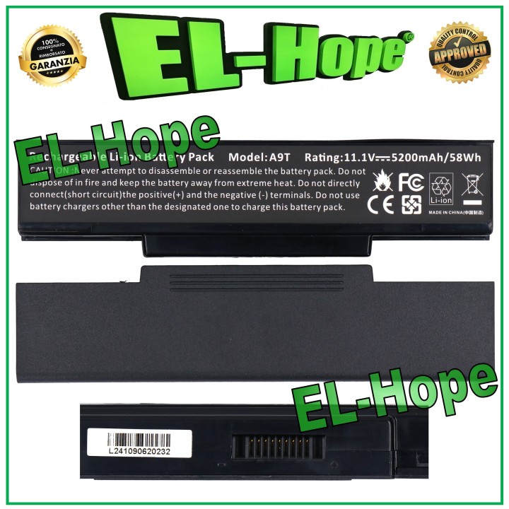 ASUS A9T 90NFY6B1000Z 5200mAh 11.1V 58Wh NOTEBOOK PC BATTERY PARI ORIGINAL