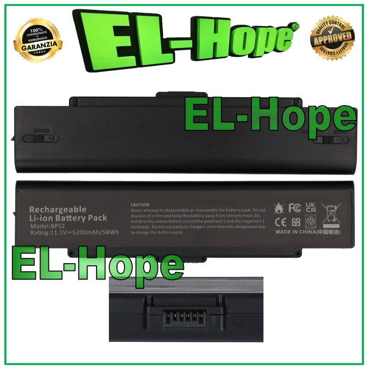 BATTERY FOR SONY VAIO VGPBPS2 ABC 5200 mAh BLACK NOTEBOOK PC EQUAL TO ORIGINAL