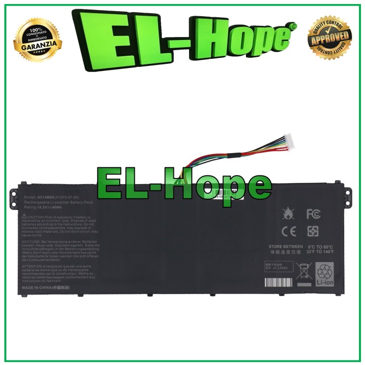 ACER AC14B8K NE511 NE512 2750mAh 15.2V BLACK NOTEBOOK BATTERY EQUAL TO ORIGINAL