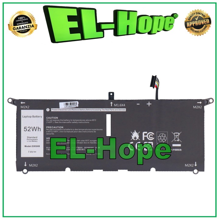 BATTERY FOR PC NOTEBOOK DELL 0H754V 6300 mAh 7.6 V 52Wh BLACK EQUAL ORIGINAL