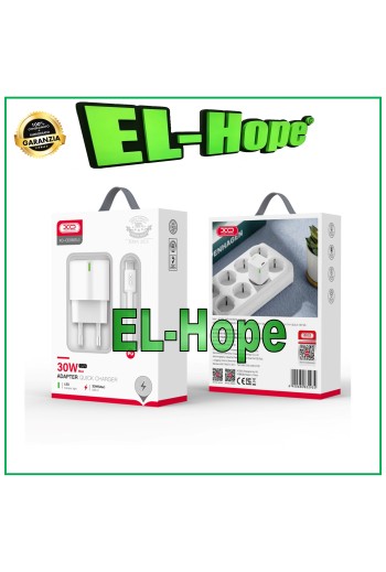 UNIVERSAL QUICK CHARGE BATTERY CHARGER FOR TCL 30W TRAVEL + TYPE-C WHITE CABLE