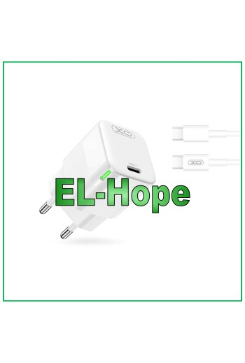 UNIVERSAL QUICK CHARGE BATTERY CHARGER FOR TCL 30W TRAVEL + TYPE-C WHITE CABLE