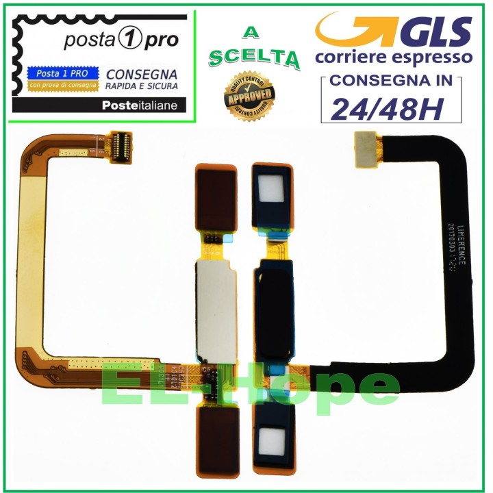 FLAT HOME KEY FINGERPRINT SENSOR NOKIA 6 2017 ZFFE476 BLACK