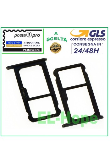 SLOT CART COMPARTMENT NANO SIM CARD + MICRO SD HUAWEI P10 LITE WAS-LX1 LX1A BLACK
