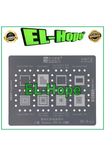 STENCIL MOTHERBOARD CPU AMAOE EU3 FOR SAMSUNG EXYNOS 7885 9820 9610 9611 990