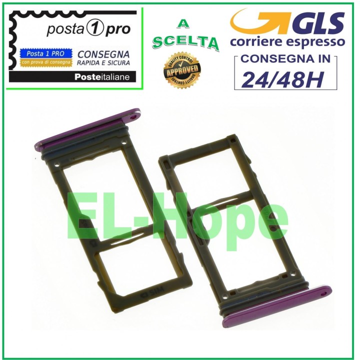 SLOT CART SIM CARD COMPARTMENT + MICRO SD CARD SAMSUNG GALAXY S9 SM G960 F PURPLE