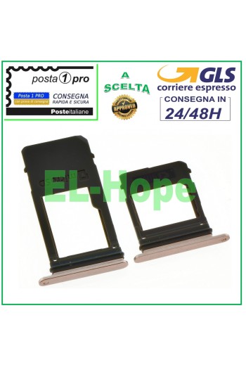 SLOT CARRIAGE SIM COMPARTMENT + SD CARD SAMSUNG GALAXY A7 2017 SM A720 F PINK GOLD