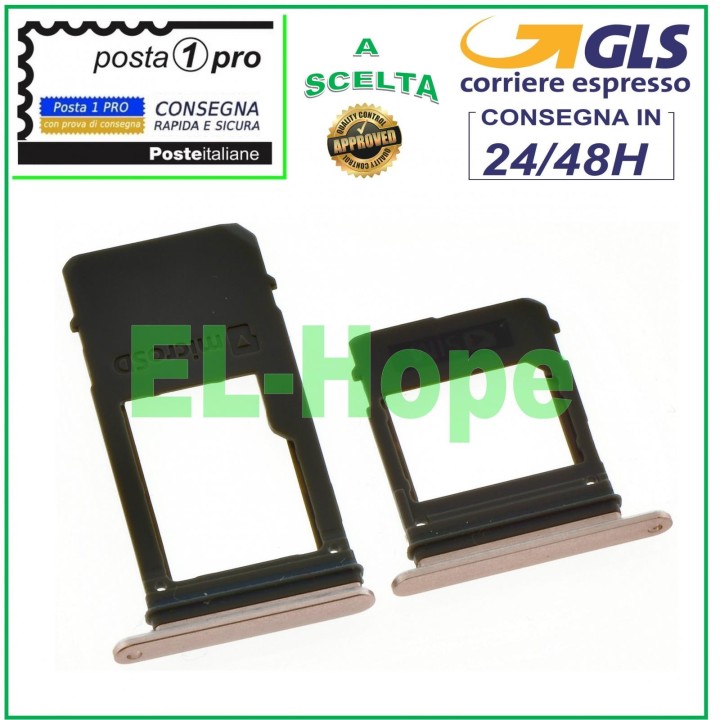 SLOT CARRIAGE SIM COMPARTMENT + SD CARD SAMSUNG GALAXY A7 2017 SM A720 F PINK GOLD