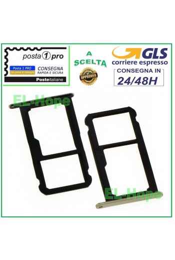 SLOT CART COMPARTMENT NANO SIM CARD + MICRO SD HUAWEI P10 LITE WAS-LX1 GOLD