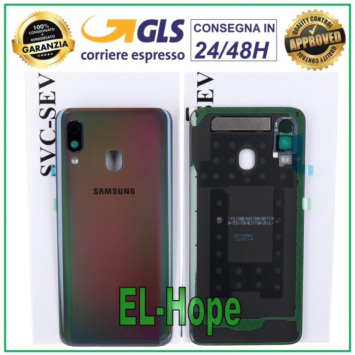 ORIGINAL SAMSUNG GALAXY A40 SM-A405 BACK COVER BLACK GLASS