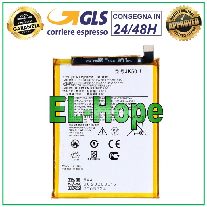 BATTERY JK50 FOR MOTOROLA MOTO G30 XT2129 XT-2129 5000 mAh EQUAL TO ORIGINAL