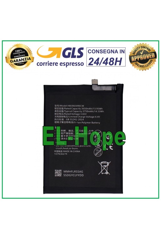 BATTERY HB386589ECW FOR HUAWEI P10+ PLUS 3750 mAh 3.82V BATTERY EQUAL TO ORIGINAL