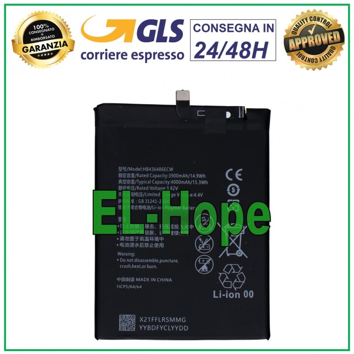 BATTERY HB436486ECW FOR HUAWEI MATE 20 HMA-L09 4000 mAh BATTERY EQUAL TO ORIGINAL