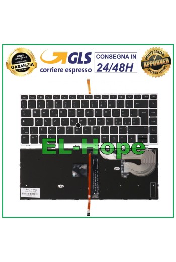 ITALIAN KEYBOARD FOR HP EliteBook 745 G5 G6 / EliteBook 840 G5-G6 NOTEBOOK BLACK