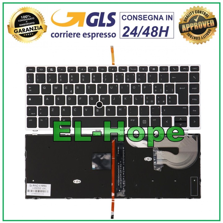 ITALIAN KEYBOARD FOR HP EliteBook 745 G5 G6 / EliteBook 840 G5-G6 NOTEBOOK BLACK