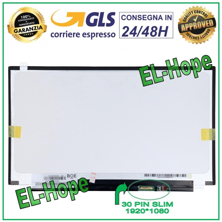 DISPLAY LP156WF4-SPH3 LCD NOTEBOOK 15.6 30 PIN SLIM 1920*1080 FHD LED SCREEN