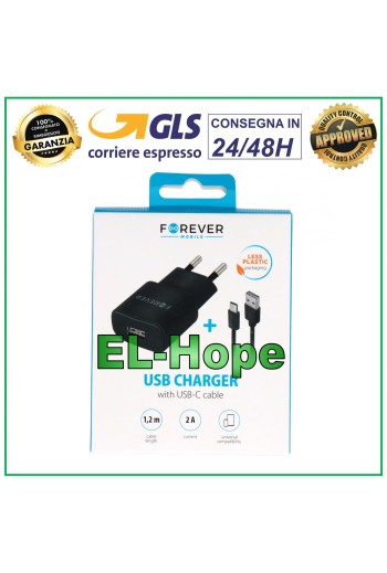 UNIVERSAL TRAVEL BATTERY CHARGER FOR XIAOMI 5V 10W + TYPE-C USB CABLE 1.2m BLACK
