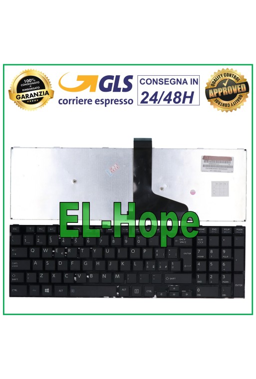 ITALIAN KEYBOARD NOTEBOOK TOSHIBA SATELLITE S50 S50T S55 S70 S70T S75 S75T BLACK