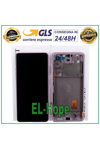 ORIGINAL FRAME LCD DISPLAY SAMSUNG GALAXY S20 FE SM-G781F TOUCH LAVENDER PURPLE