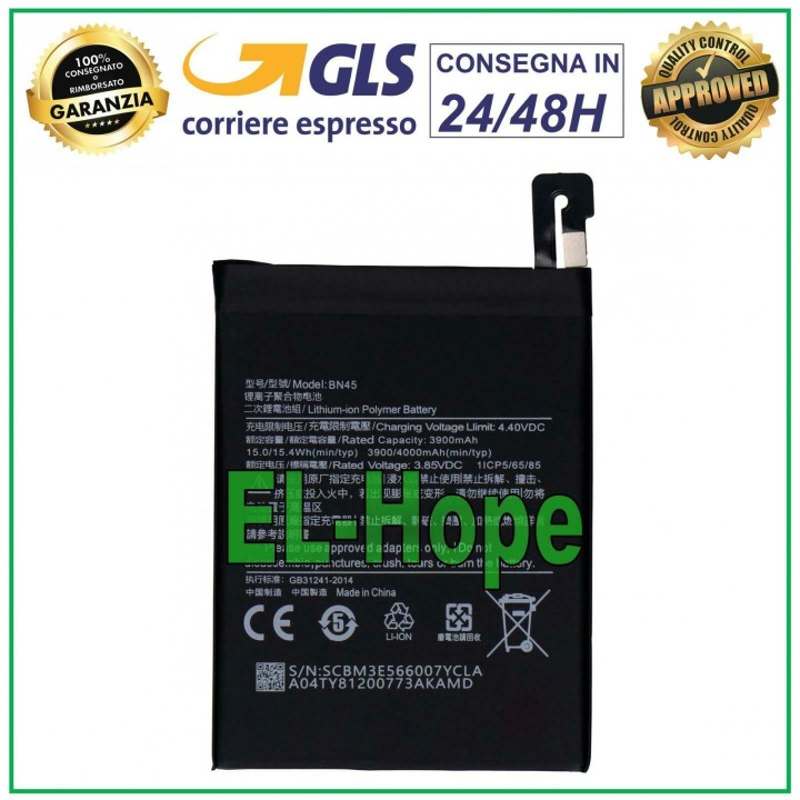 BATTERY BN45 FOR XIAOMI REDMI NOTE 5 /5 PRO M1803E7SG 4000 mAh EQUAL TO ORIGINAL